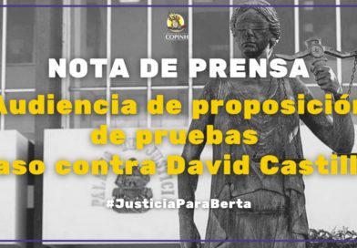 Nuevamente es suspendida la audiencia de proposición de pruebas contra David Castillo coautor en el asesinato de Berta Cáceres Nuevamente es suspendida la audiencia de proposición de pruebas contra David Castillo coautor en el asesinato de Berta Cáceres