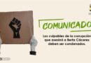 <strong>Comunicado: Los culpables de la corrupción que asesinó a Berta Cáceres deben ser condenados.</strong>