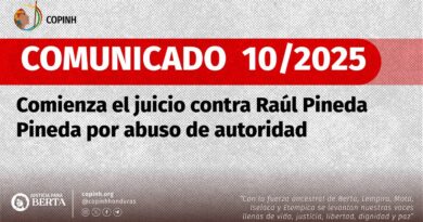 COMUNICADO  10 /2025 – Comienza el juicio contra Raúl Pineda Pineda por abuso de autoridad