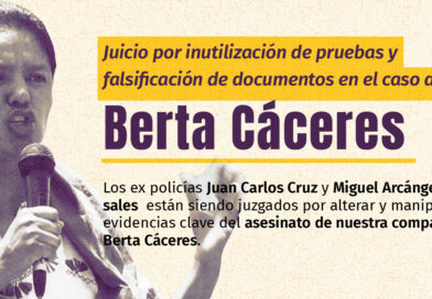 Tercera audiencia de juicio oral y público sobre la inutilización de pruebas y falsificación de documentos en el caso de Berta Cáceres.